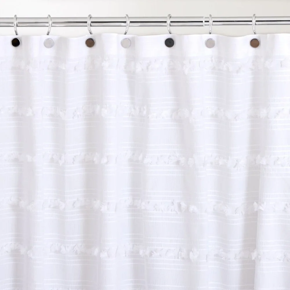 West Elm Organic Stripe Stitch Candlewick Shower Curtain
